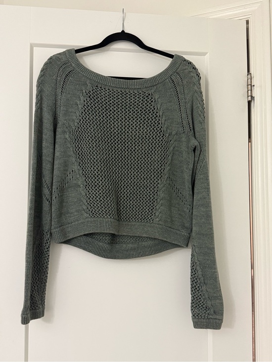 lululemon athletica Sweaters - lululemon athletica Sage Green Open-Weave Scoop Neck Sweater
